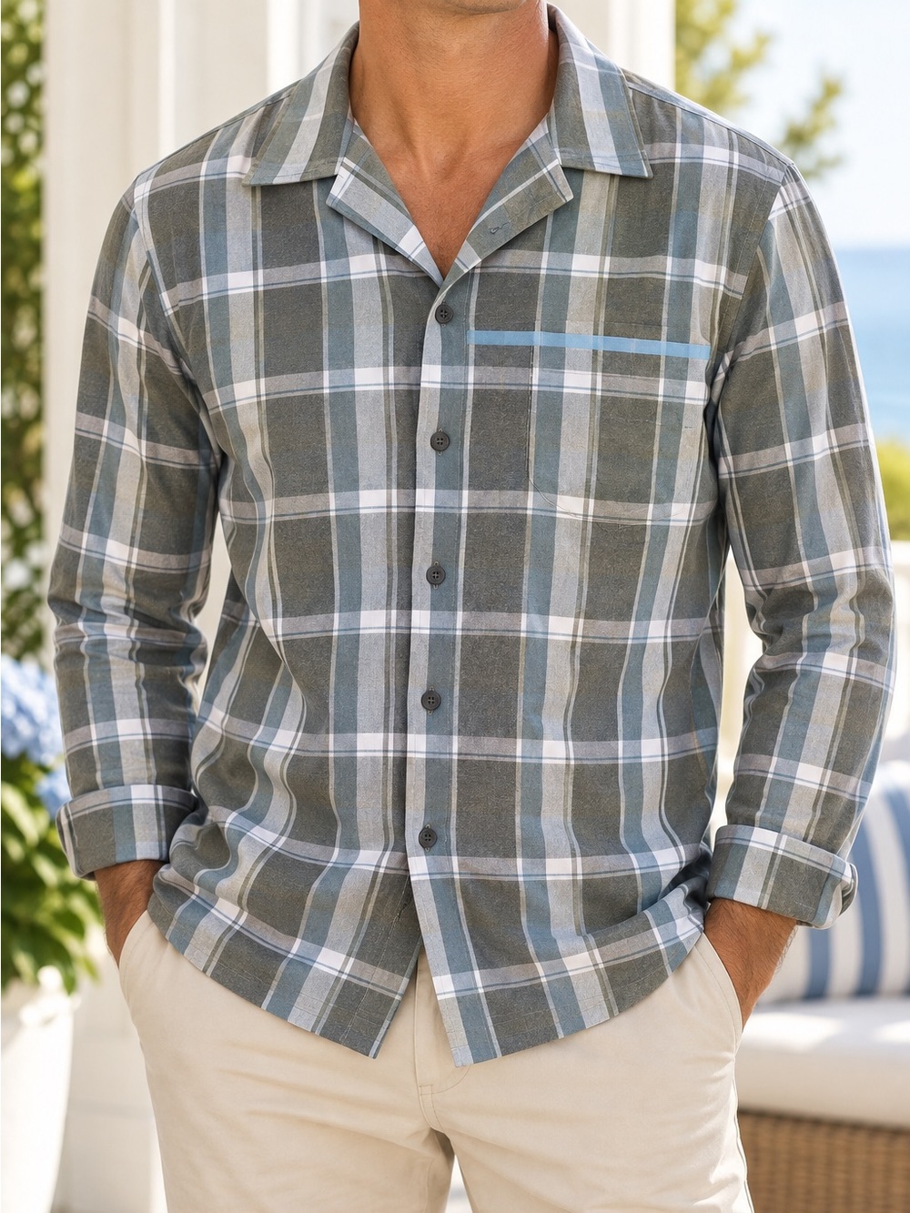 NWT Shimano Explorer Series Plaid Button Down sz M